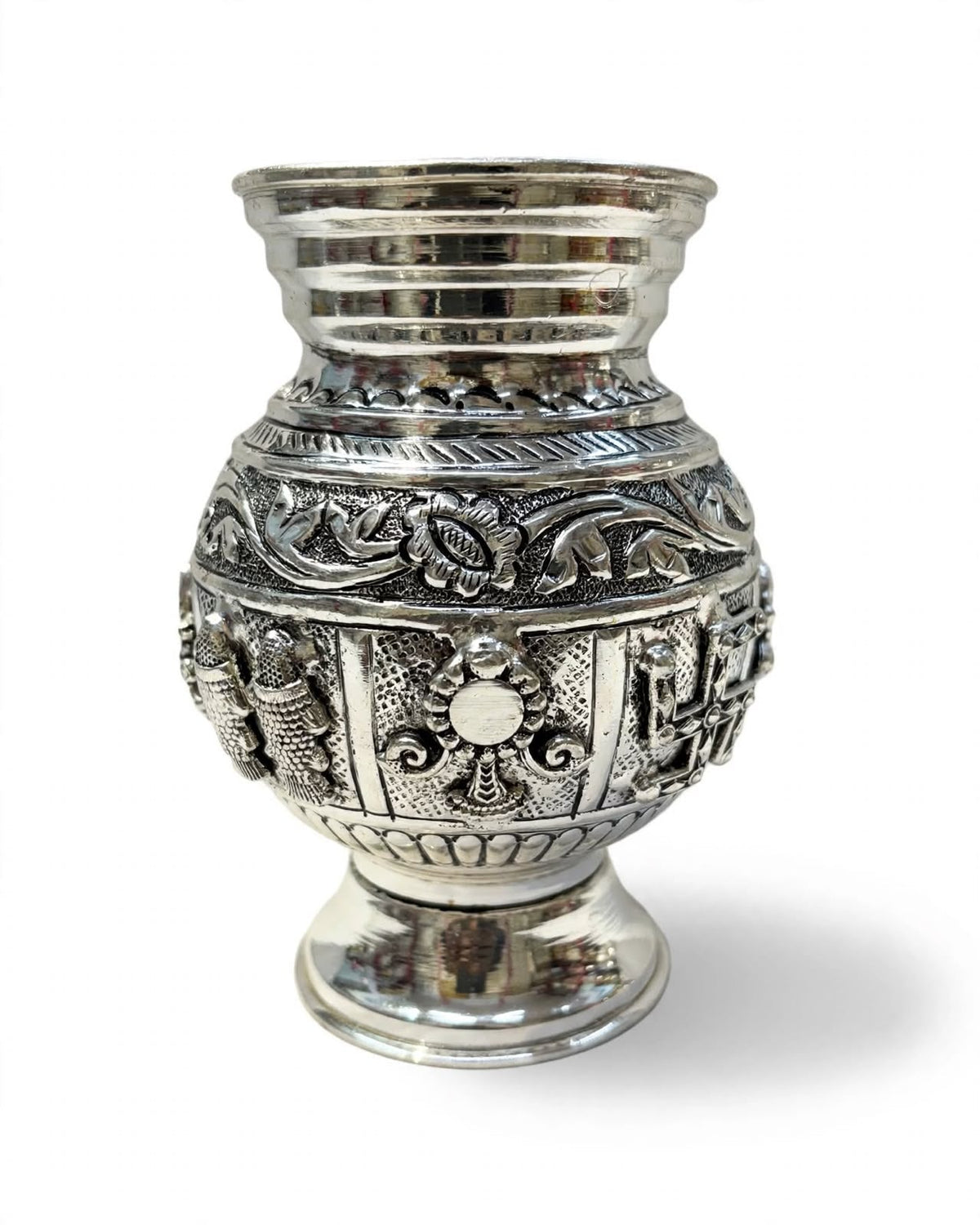 Antique Silver-Plated Ashtamangal Kalash