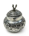 Antique Silver-Plated Peacock Kesar Box