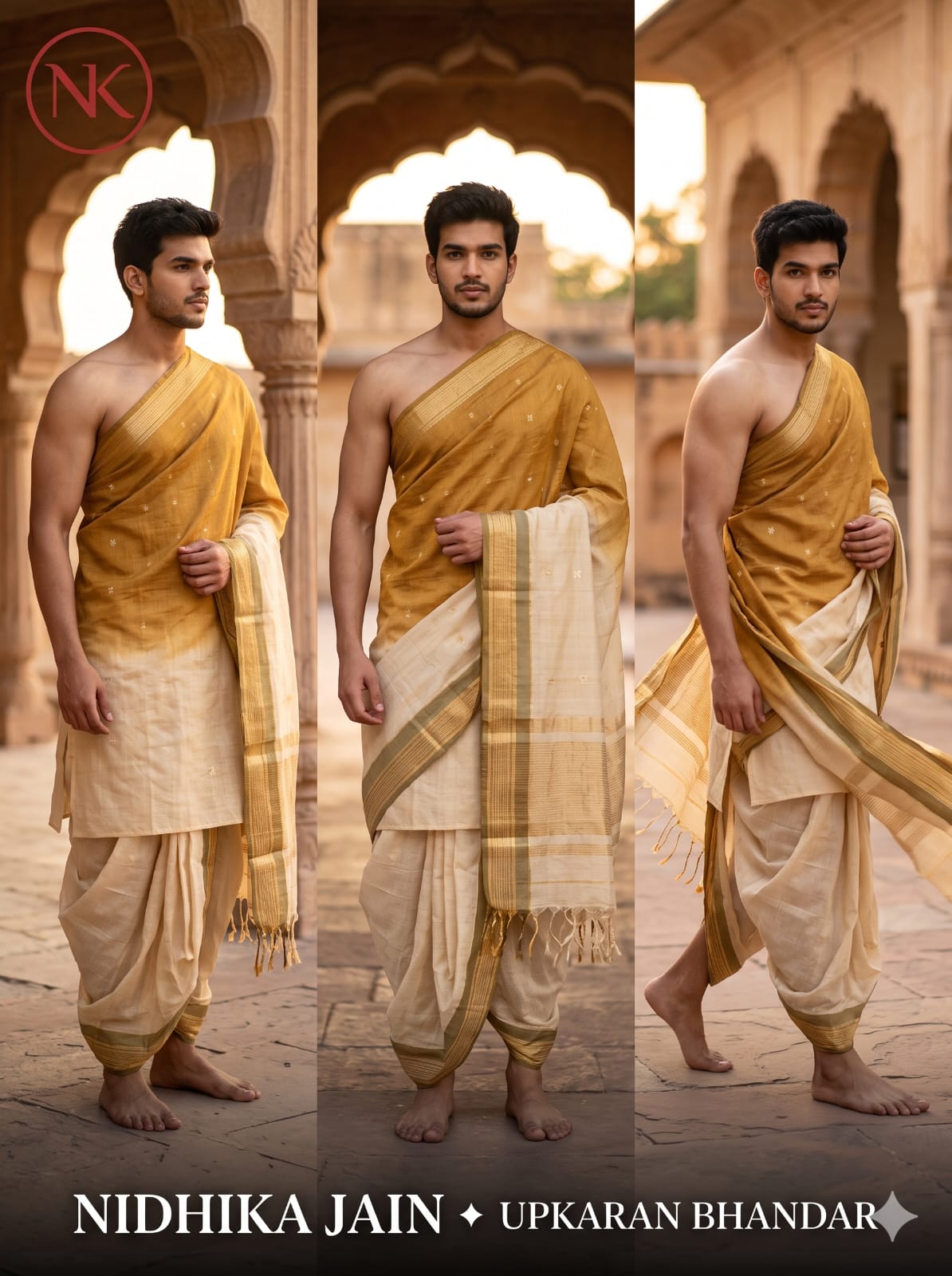 Shaded Jamdani Puja Jodi