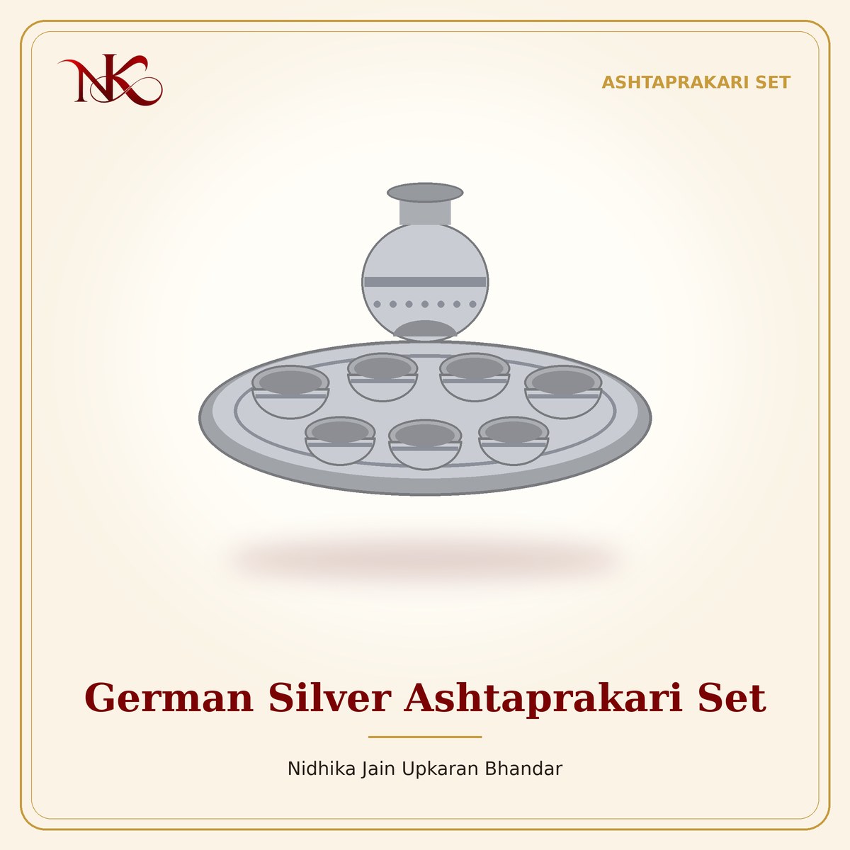 German Silver Ashtaprakari Set
