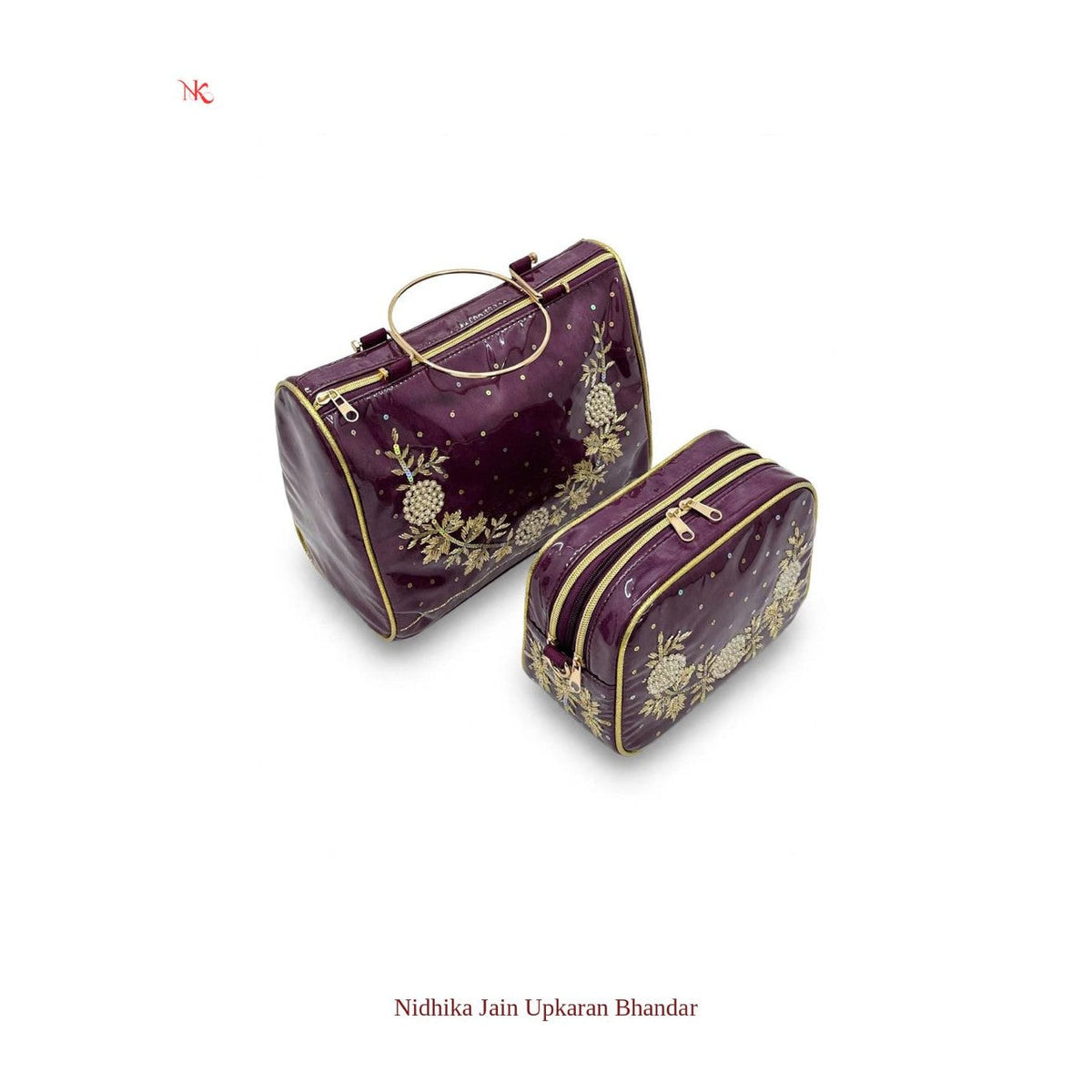 Golden Wine Motif Bag & Batvo Set - view 2