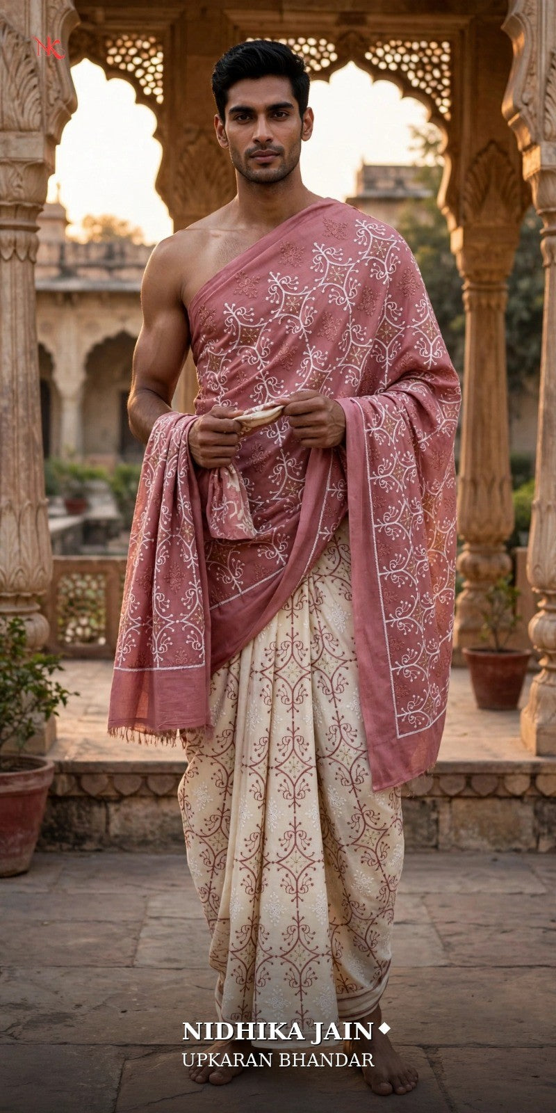 Premium Pashmina Work Puja Jodi - view 2