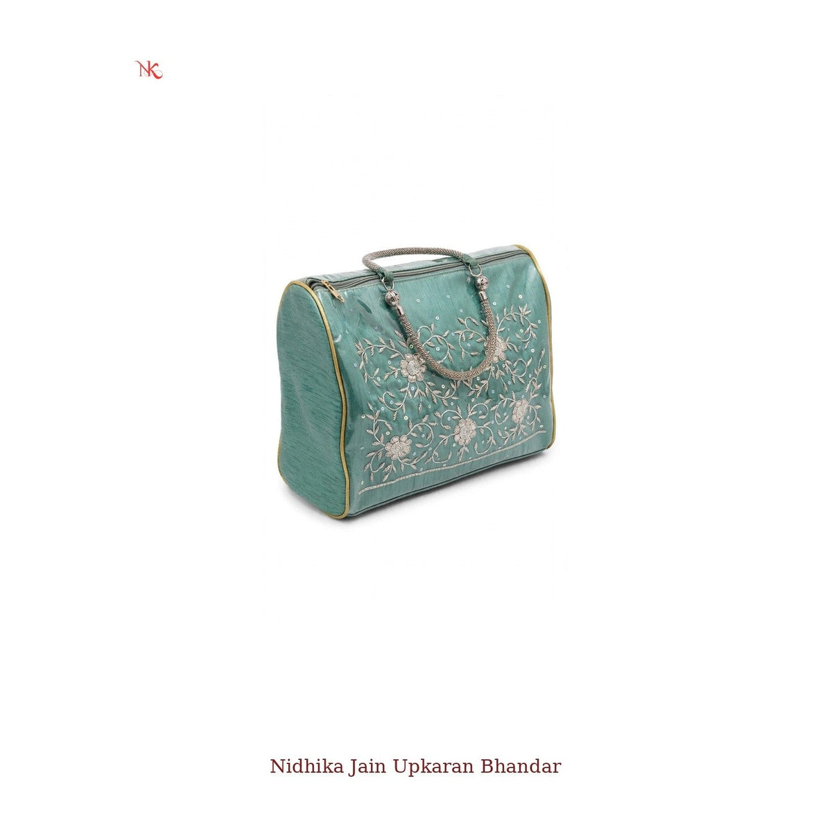 Sea Green Embroidered Samayik Bag - view 2